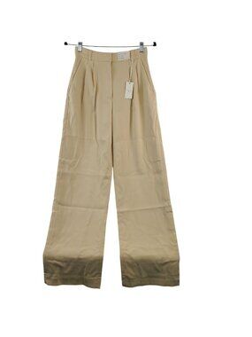 NEW A&F Sloane Ultra High Rise Wide Leg Womens Pants Yellow Cream Sz 26 Long